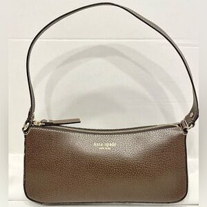 NWOT Vintage kate spade Structured Chocolate Brown Stitched Leather Shoulder Bag